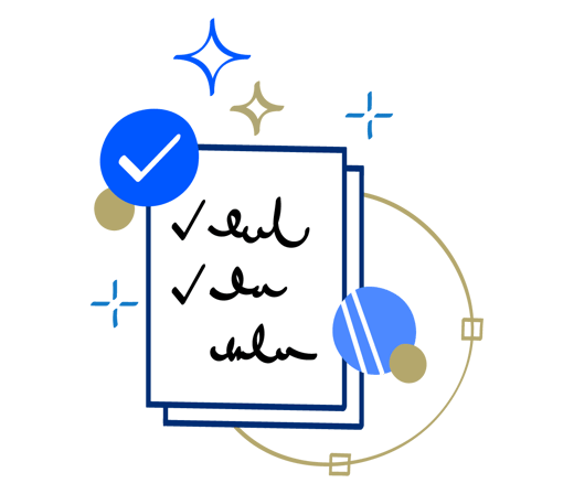 A checklist ticked off